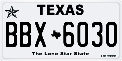 TX license plate BBX6030