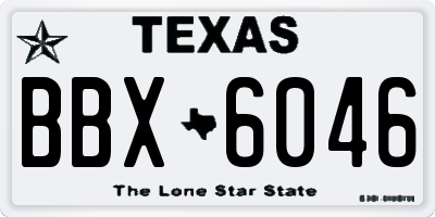 TX license plate BBX6046