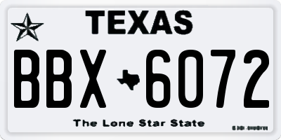 TX license plate BBX6072