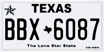 TX license plate BBX6087