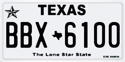 TX license plate BBX6100