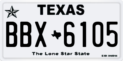 TX license plate BBX6105