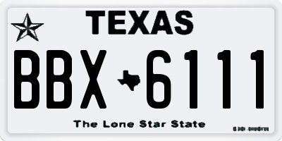 TX license plate BBX6111