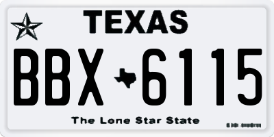 TX license plate BBX6115