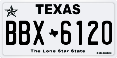 TX license plate BBX6120