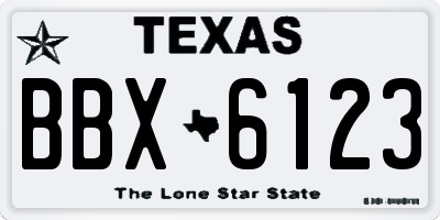 TX license plate BBX6123