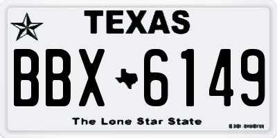 TX license plate BBX6149