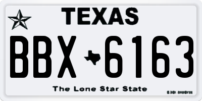 TX license plate BBX6163
