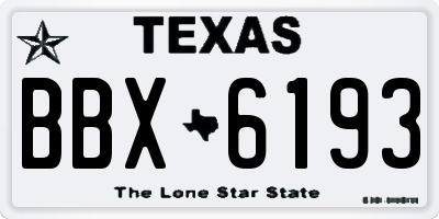 TX license plate BBX6193