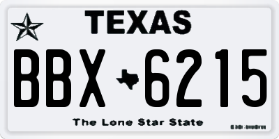 TX license plate BBX6215