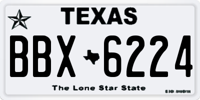 TX license plate BBX6224