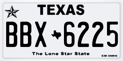 TX license plate BBX6225
