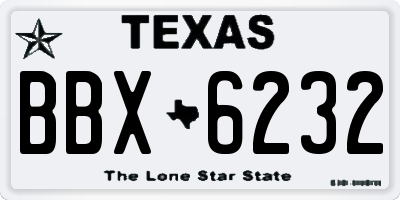 TX license plate BBX6232