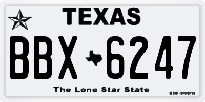 TX license plate BBX6247