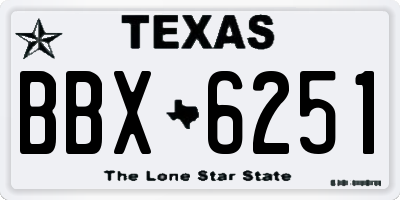 TX license plate BBX6251