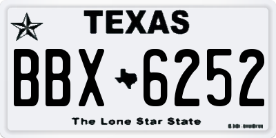 TX license plate BBX6252