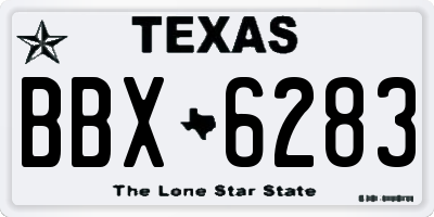 TX license plate BBX6283