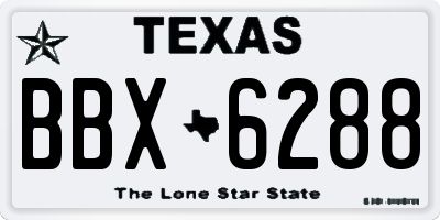 TX license plate BBX6288