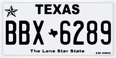 TX license plate BBX6289