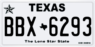TX license plate BBX6293