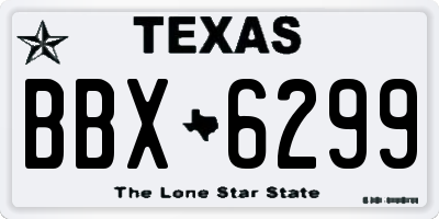 TX license plate BBX6299