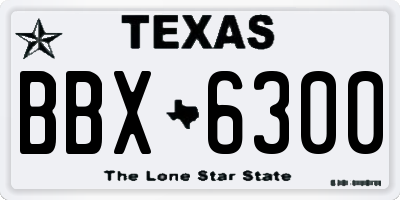 TX license plate BBX6300