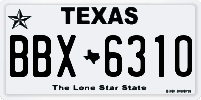 TX license plate BBX6310