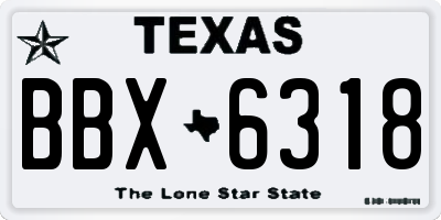 TX license plate BBX6318