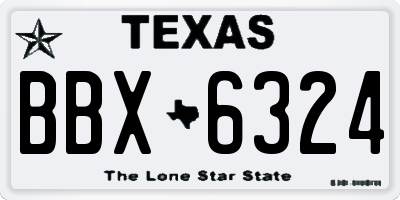 TX license plate BBX6324
