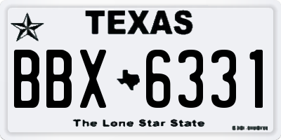 TX license plate BBX6331