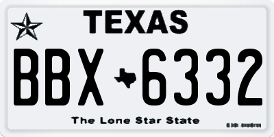 TX license plate BBX6332
