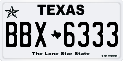 TX license plate BBX6333