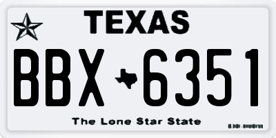 TX license plate BBX6351