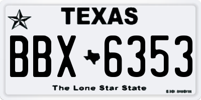 TX license plate BBX6353