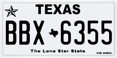 TX license plate BBX6355