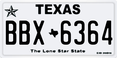 TX license plate BBX6364