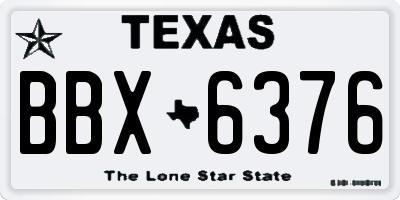 TX license plate BBX6376