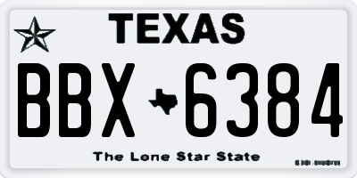 TX license plate BBX6384