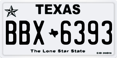 TX license plate BBX6393