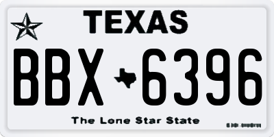 TX license plate BBX6396