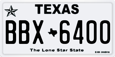 TX license plate BBX6400