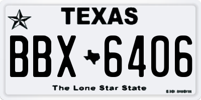 TX license plate BBX6406
