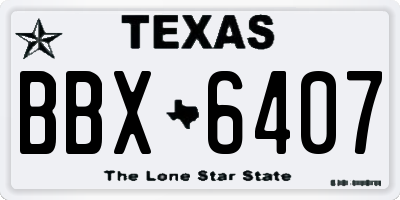 TX license plate BBX6407