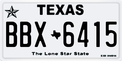 TX license plate BBX6415