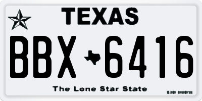 TX license plate BBX6416