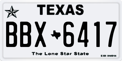 TX license plate BBX6417