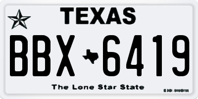 TX license plate BBX6419