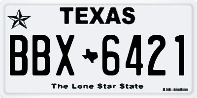 TX license plate BBX6421