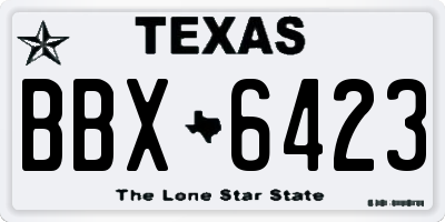 TX license plate BBX6423