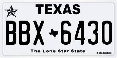 TX license plate BBX6430